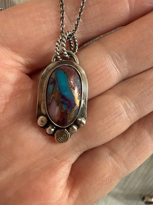 Purple Mojave Spiral Necklace