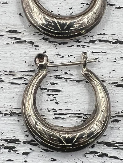 Vintage Etched Hoops
