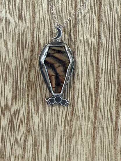 Snakeskin Wrasse Fossil Coffin Necklace