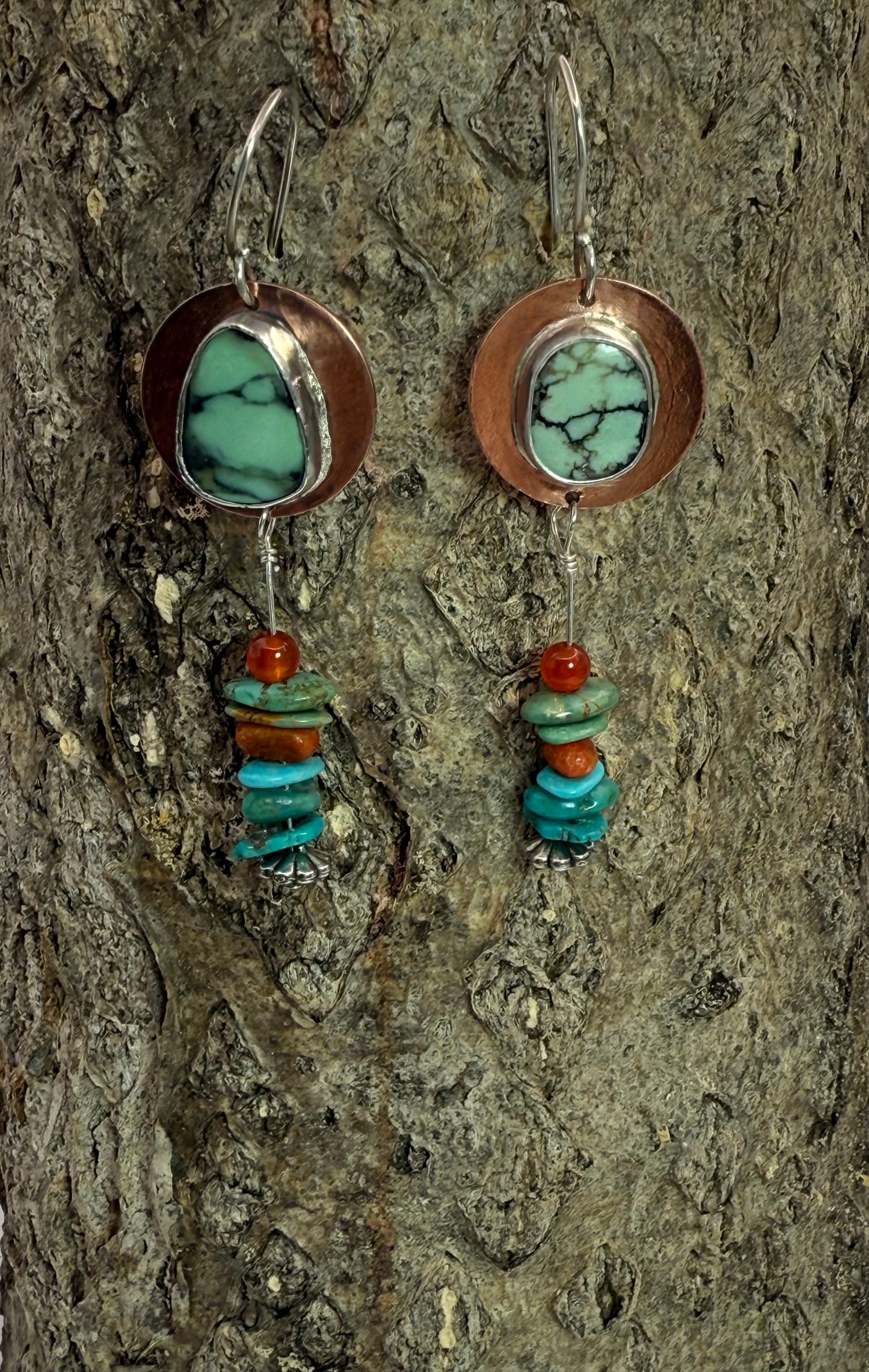 Copper and Variscite Earrings