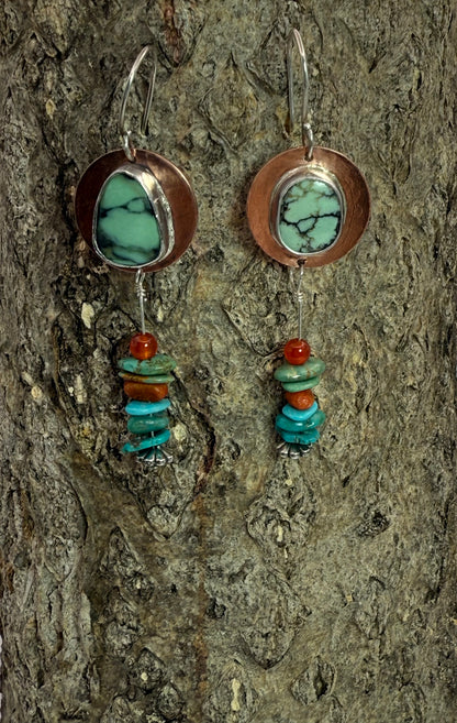 Copper and Variscite Earrings