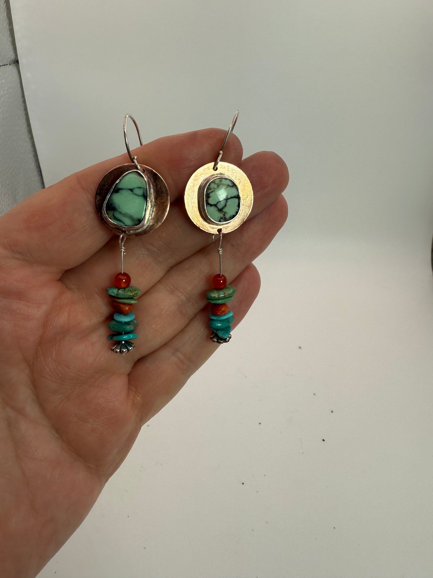 Copper and Variscite Earrings
