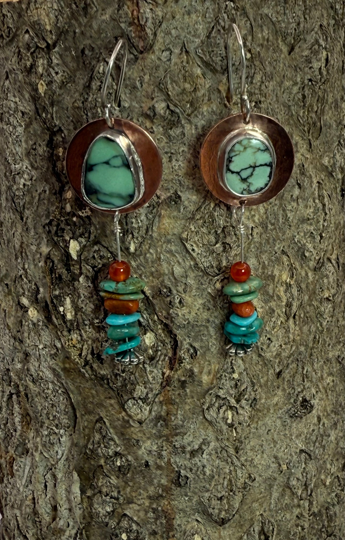 Copper and Variscite Earrings
