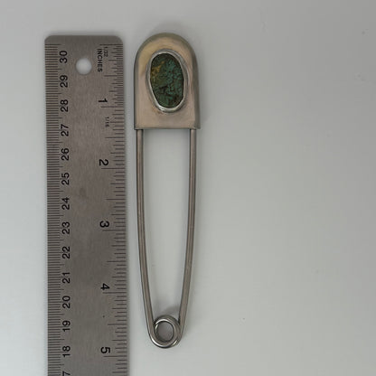 Turquoise Safety Pin Key Chain #2