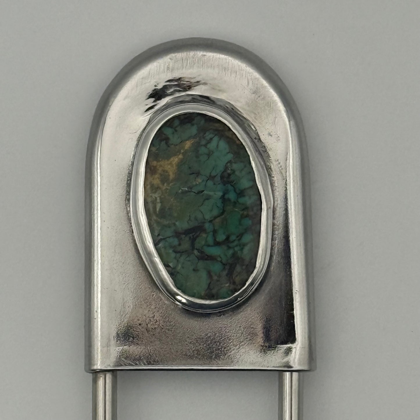 Turquoise Safety Pin Key Chain #2