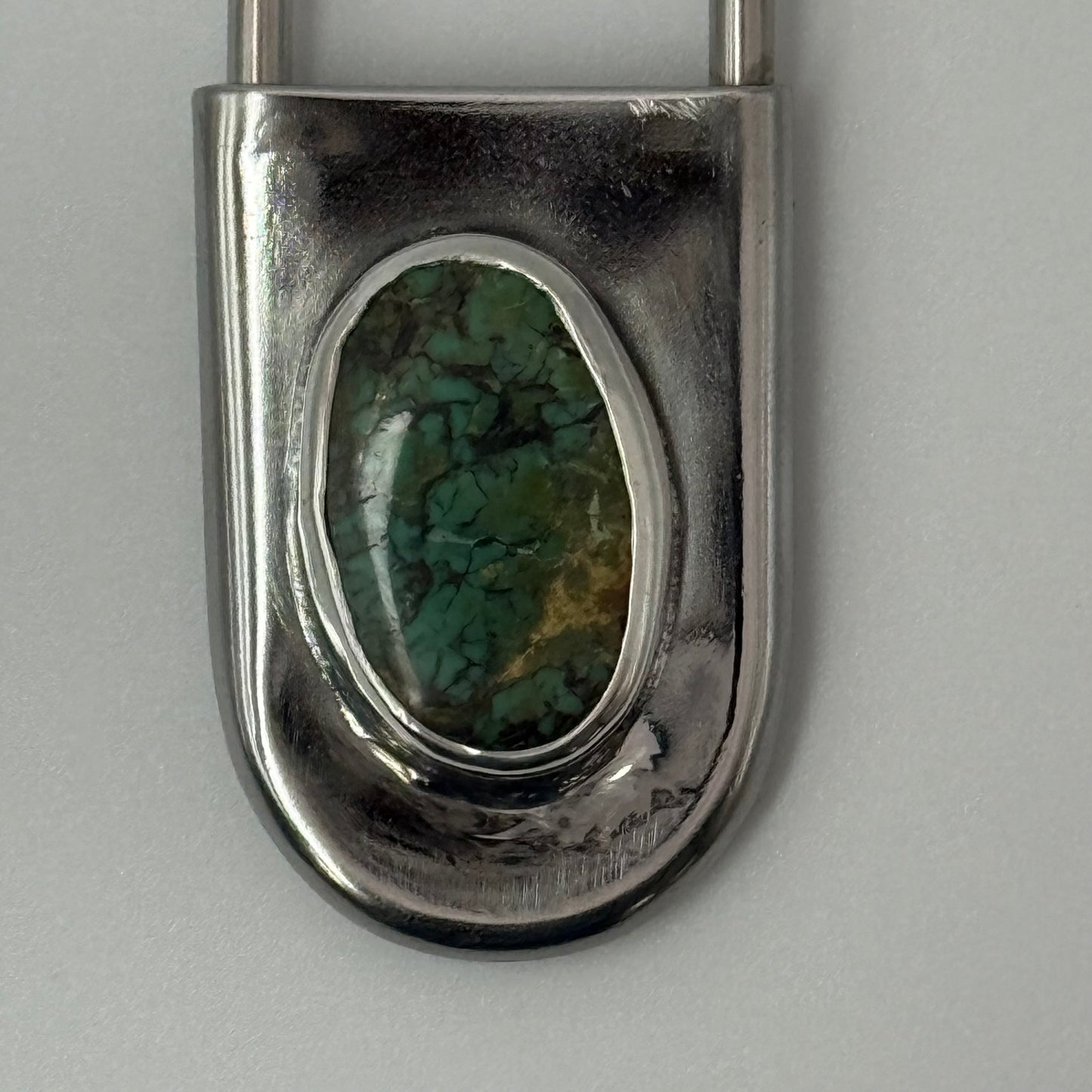 Turquoise Safety Pin Key Chain #2