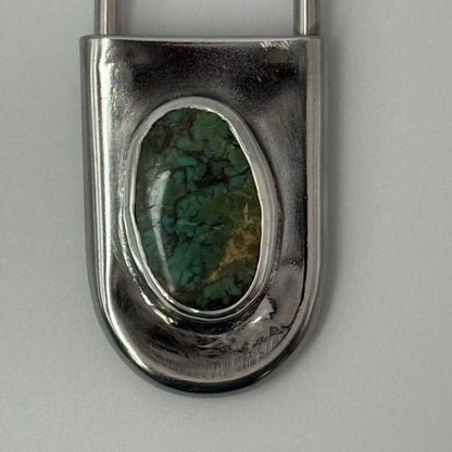 Turquoise Safety Pin Key Chain #2