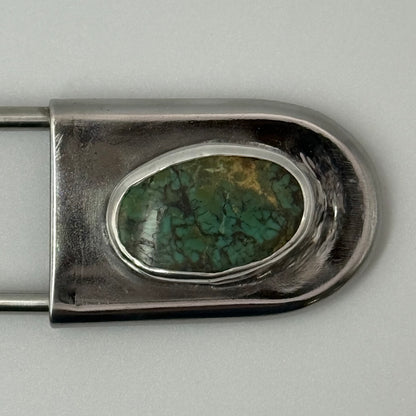 Turquoise Safety Pin Key Chain #2