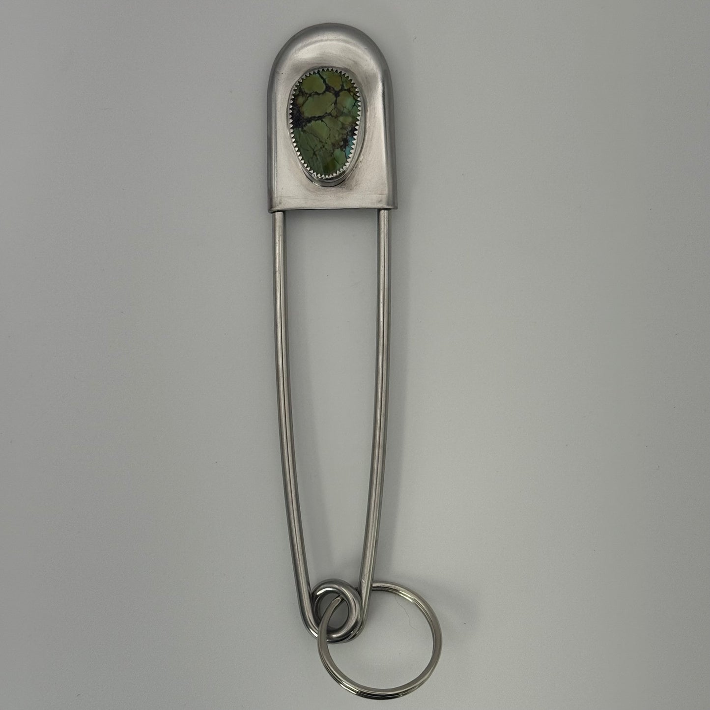 Turquoise Safety Pin Key Chain #3