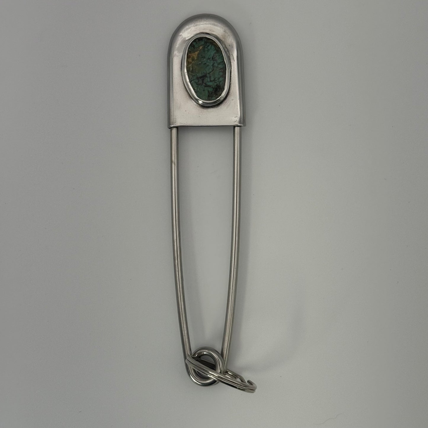 Turquoise Safety Pin Key Chain #2