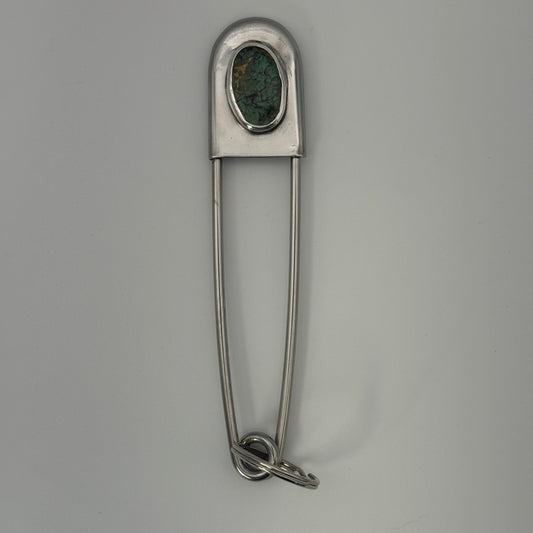 Turquoise Safety Pin Key Chain #2
