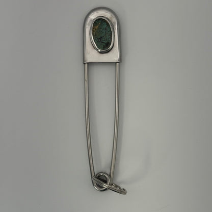 Turquoise Safety Pin Key Chain #2