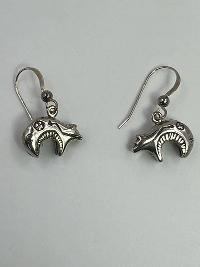Vintage bear earrings sterling silver.